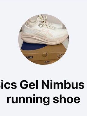 Asics White Running Shoes with Pale Pink Accents